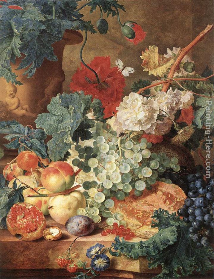 Fruit Still-Life painting - Jan Van Huysum Fruit Still-Life art painting